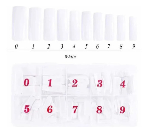 Caja De Tips Para Uñas (500unidades) Color Hueso Colo Piel