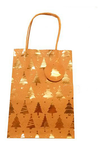 Pack X10 Bolsas Kraft Navidad 40x30x12cm Regalo Navideña