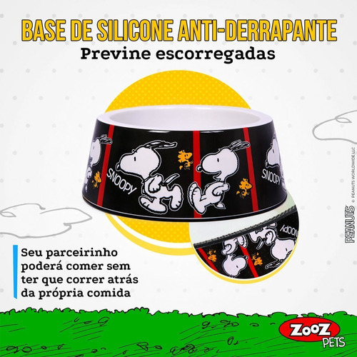 Comedouro Para Cachorro Snoopy Modelo Film Black Zooz Pets