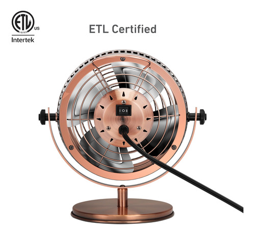 Ventilador De Mesa Holmes 6 Heritage, 2 Velocidades Y 4 Aspa