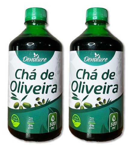 Kit 2 Chá De Oliveira 100% Natural 500ml - Linha Premium