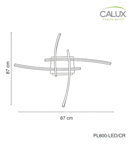 Moderno Plafón Minimalista, Pl800-led/cr, Calux Color Cromo