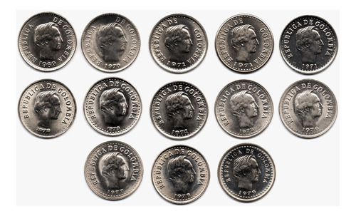 20 Centavos Set 1969 - 1979 13 Monedas 
