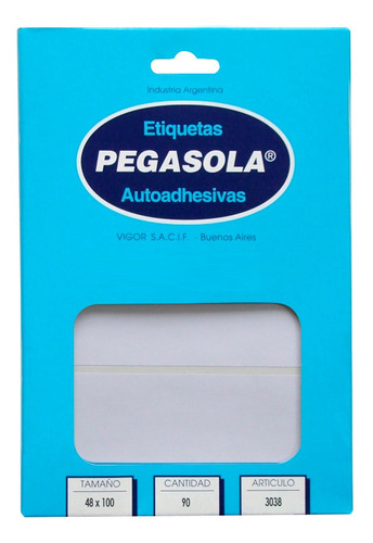 Etiquetas Pegasola 48x100 Mm 30 Planchas 90 Etiquetas