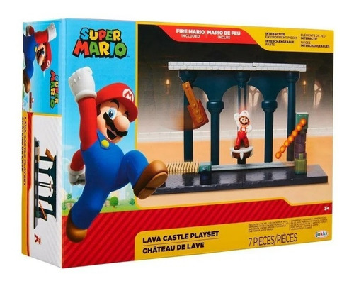 Boneco Super Mario - Lava Castle Playset - Candide 3003