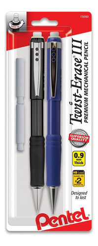 Portaminas 0.9mm Pentel Twist Erase Iii Con 2 Eraser Refills