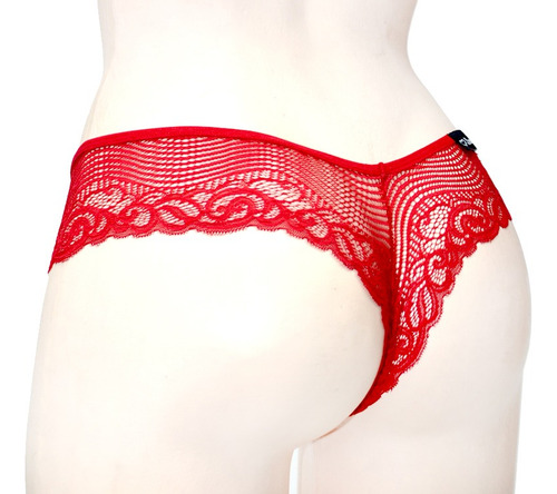 Tanga Corte V De Suave Y Bonito Encaje Co001 Rojo