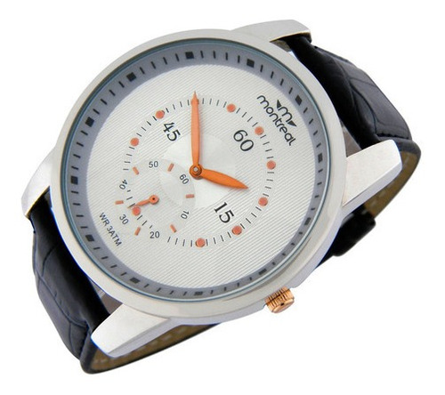 Reloj Montreal Hombre Ml816 Malla Cuero Sintético