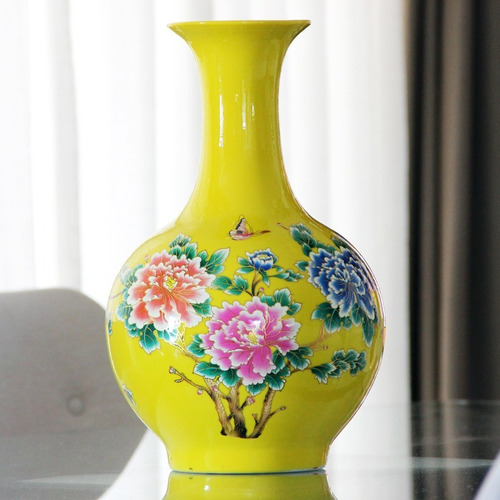 Imagem 6 de 7 de Vaso Chinês Floral Com Escritas, Fino E Elegante - Bu199