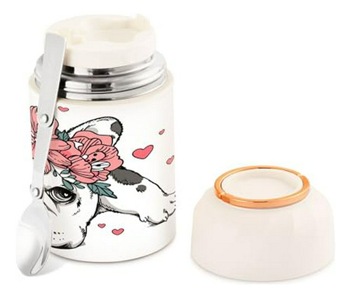 Tarro Termo Para Comida Con Diseño De Bulldog Francés, Coron