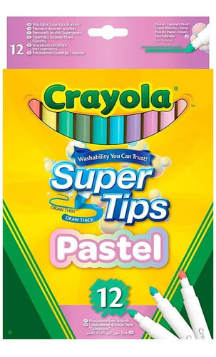 Marcador Para Colorear Pastel 12 Pzs Crayola Supertips
