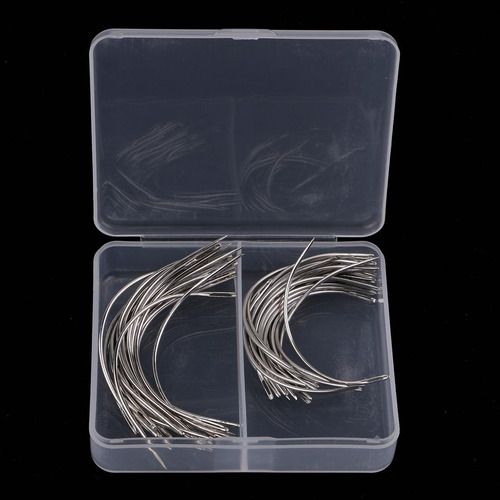 2 X 50 Agujas Curvas Para Tejer / Coser El Cabello Para La