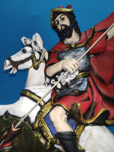 Imagem 2 de 4 de São Jorge Em Gesso - 35 Cm