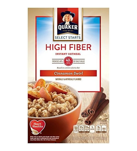 Avena Quaker Instantánea, Alta En Fibra, Canela Remolino, Ce