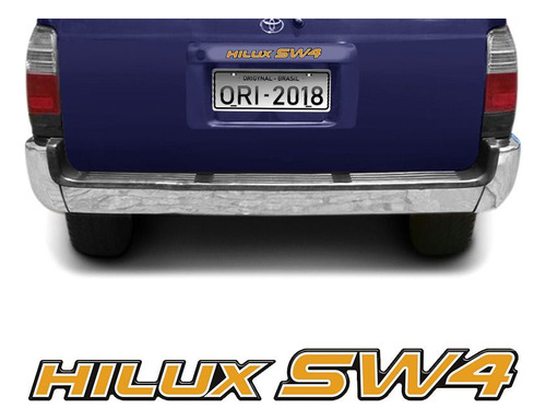 Adesivo Traseiro Hilux Sw4 2002 Emblema Dourado Resinado