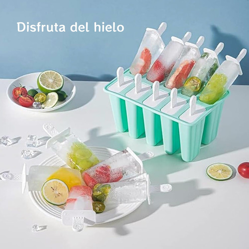 Molde Para Paletas De Hielo Con 10 Cavidades, Moldes De