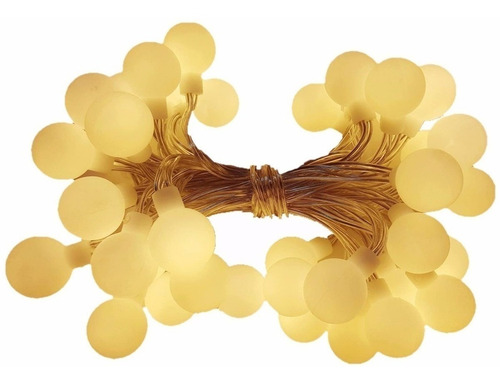 Guirnalda Led Bolitas Luz Calida Luces A Pilas Apta Exterior