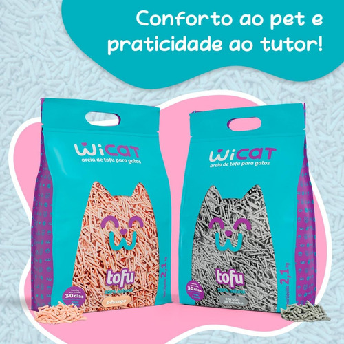 Wicat Granulado Higiênico Para Gatos Tofu Carvão Bambu 2.1kg