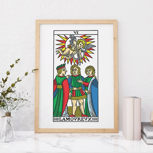 Imagen 6 de 10 de Set De 3 Cuadros Cartas De Tarot Con Marco - A Elección