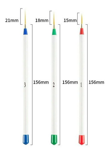 Imagen 3 de 7 de 3 Pinceles Para Dibujar En Uñas