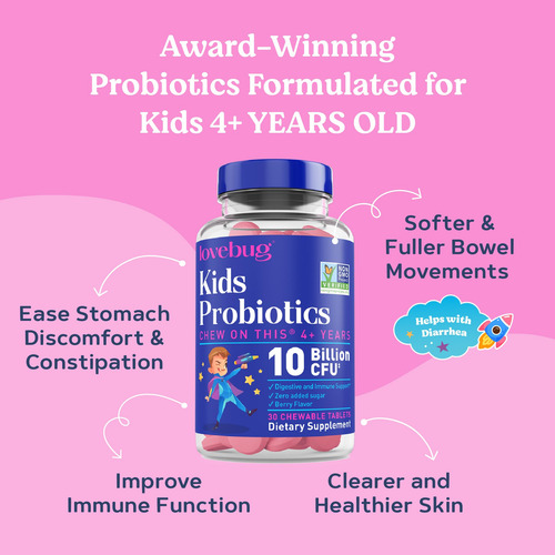Probióticos Probióticos Lovebug Para Niños, Múltiples Cepas,