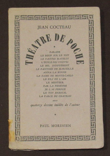 Theatre De Poche 1949 Jean Cocteau Paris 