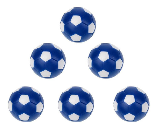 6 Piezas De 36mm Fútbol Soccer De Azul Para Futbolín