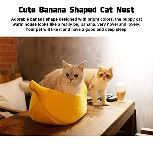 Nido Para Dormir Con Forma De Plátano Y Gato Para Mascotas L