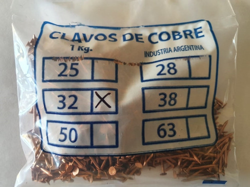 Clavos De Cobre - 15x32mm - Por Bolsa De 1 Kilo