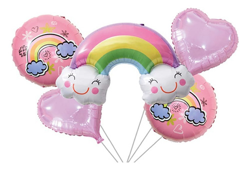 Set Globos De Arcoíris Para Cumpleaños