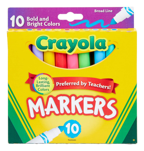 Crayola Markers Bold Y Bright Colors 10 Unidades