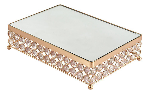 Soporte Para Tartas De Metal Y Cristal Dorado Brillante, M,