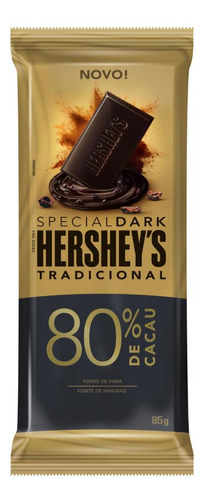 Chocolate 80% Cacau Tradicional Special Dark Hershey's  pacote 85 g