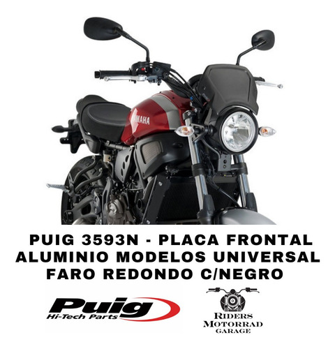 Parabrisas Moto Placa Aluminio - Faro Redondo - Puig 3593n