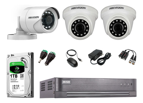 Kit 3 Camaras De Seguridad Hd 720p Hikvision Disco 1tb P2p