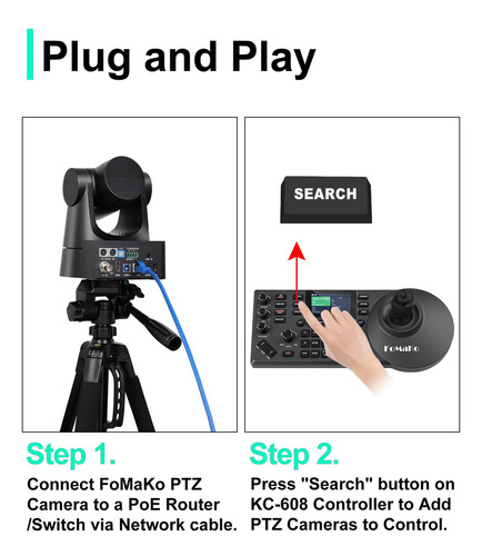 Câmera Ptz Fomako 30x Com Zoom Óptico Com Rastreamento Autom