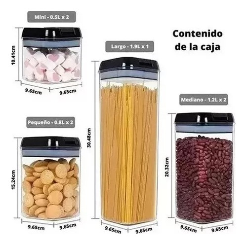 Juego De Recipientes Herméticos Para Alimentos 7 Unidades