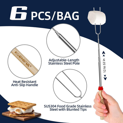 Fogata De Mesa Con Palitos Smores Juego De 6 Palos Para As