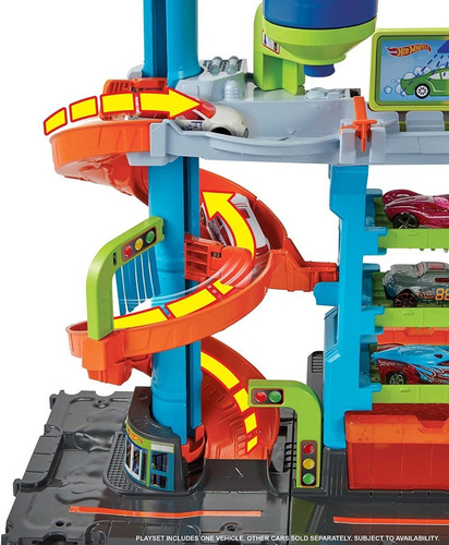 Imagen 4 de 5 de Pista Hot Wheels City Autolavado Mega Torre Mattel Hdp05