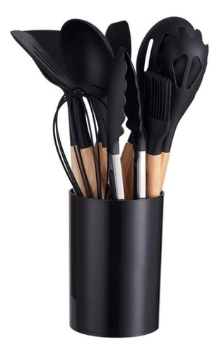 J Kit De 12 Utensilios De Cocina De Silicona Con Mangos De