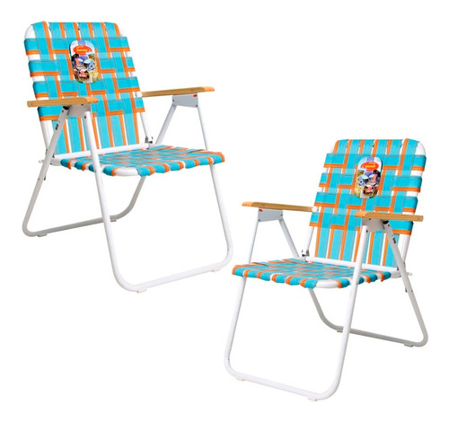 Imagen 5 de 9 de Sillón Plegable Alto Cintas Solcito Playa Jardín Acero X2