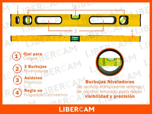 Imagen 7 de 10 de Nivel De Burbuja Nivel De Mano 3 Burbujas Tubular Regla