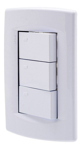 Imagen 3 de 6 de Llave De Luz Sica - 3 Interruptores - Blanca - Garantía Iram