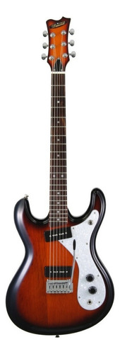 Guitarra eléctrica Aria Retro classic DM-380 mosrite de aliso 2019 brown sunburst laca con diapasón de palo de rosa