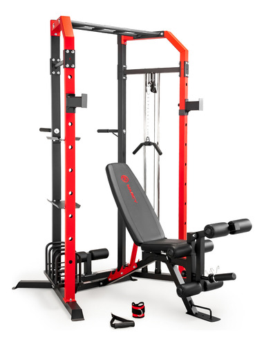 Jaula De Potencia Rack Con Polea Y Banco Sm-7393