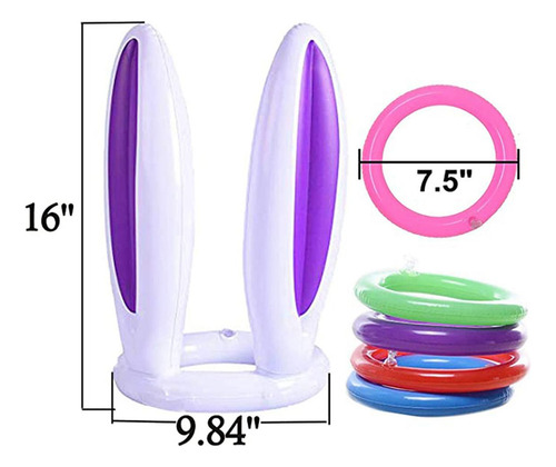 Juego De Lanzamiento De Orejas De Conejo Inflable, Rosa