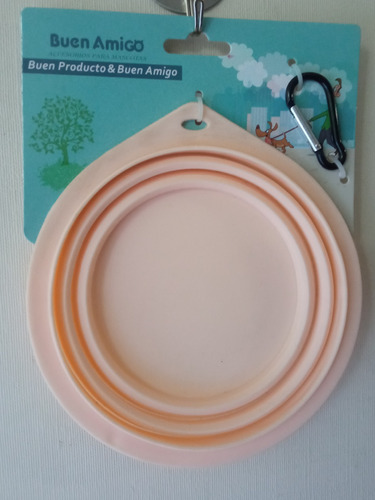 Plato Portátil Para Viaje, Mascotas Comida/agua Medium 2unid