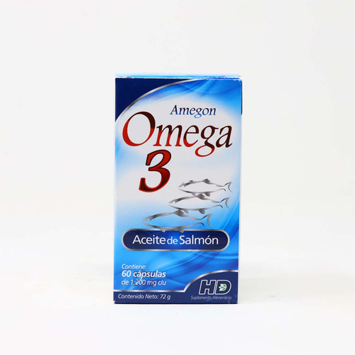 Amegon Omega 3 Aceite De Salmon 60 Capsulas 1200 Mg Hd