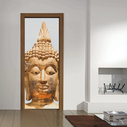 Vinilo Para Puerta Buda Deco Zen Dinastia Interior Vinil M10