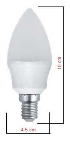 Bombillo Led Tipo Vela 10cm-4,5cm 5w Luz Blanca Mayor Detal